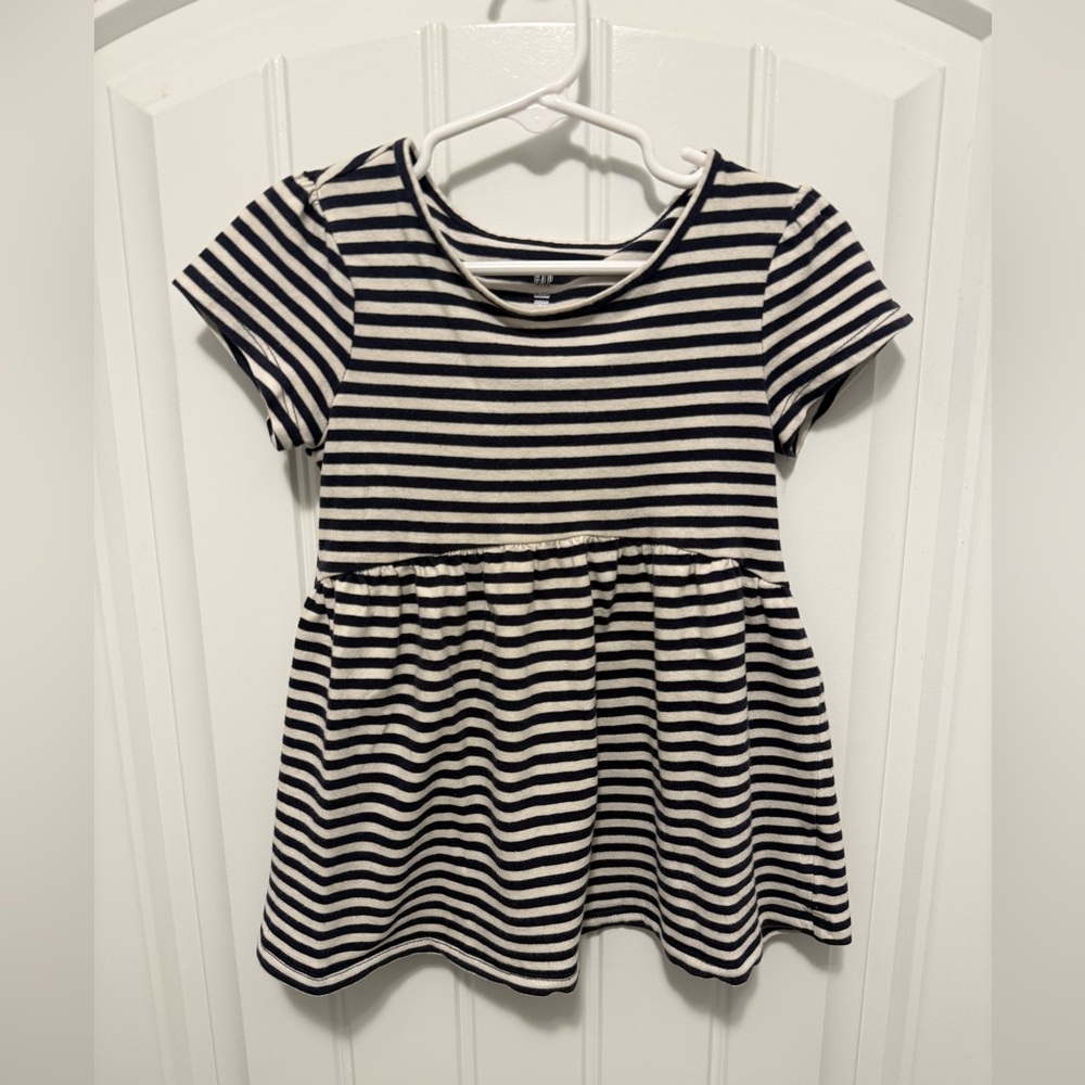 GAP Navy and White Striped Toddler Girl Shirt